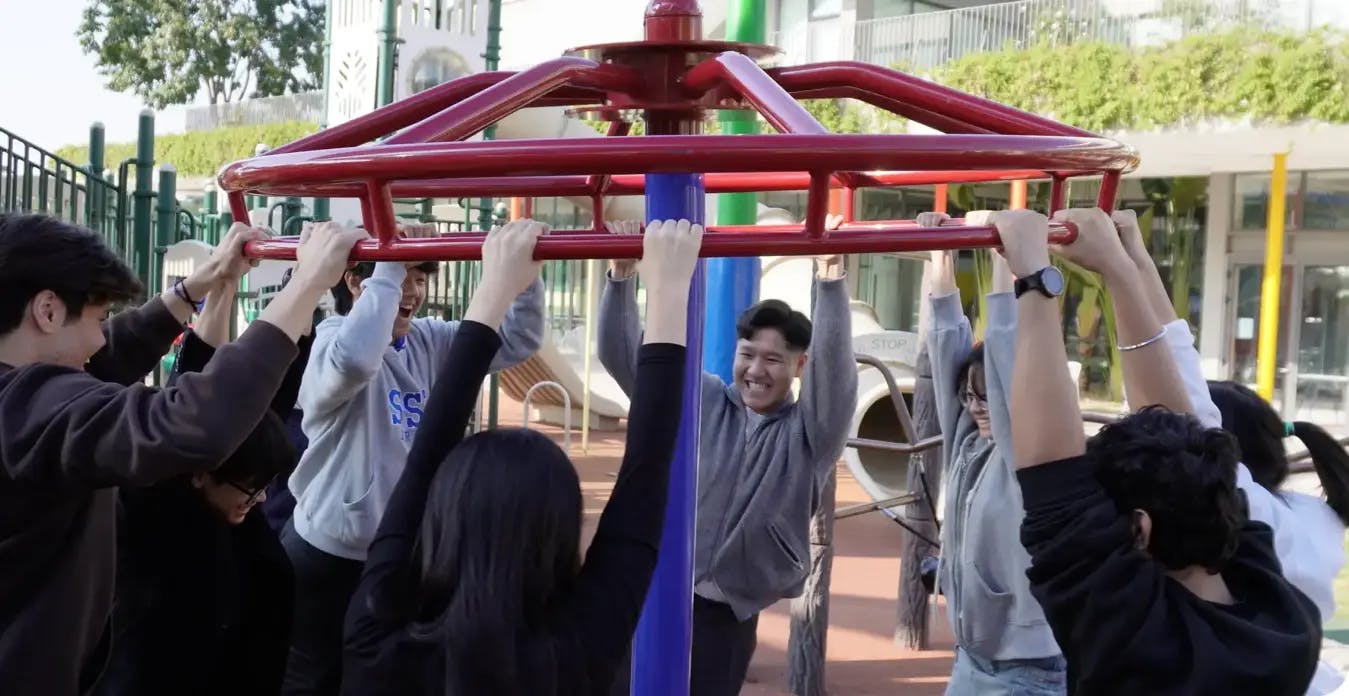 MLV Students having fun and bonding with each other at a playground
